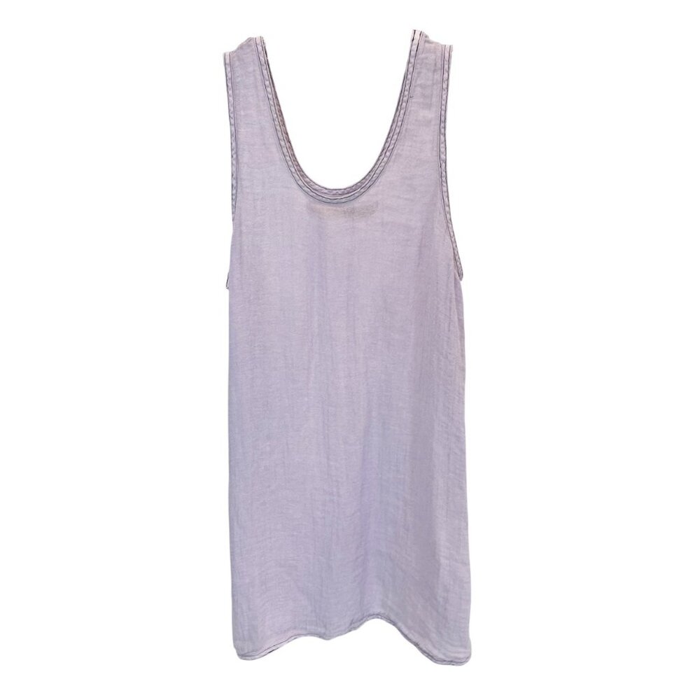 Cynthia Ashby Purple Sheer Linen Dress Lagenlook‎ Artsy - Size Medium